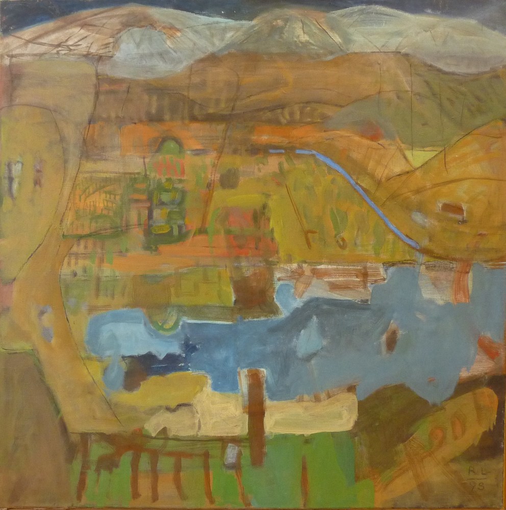 Rolf Lindemann:Landschaft mit See